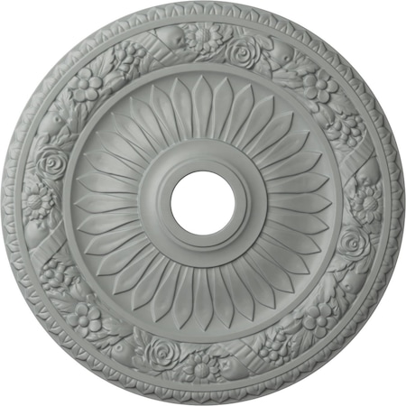 Ekena Millwork Bellona Ceiling Medallion (Fits Canopies up to 3 5/8"), 23 5/8"OD x 3 5/8"ID x 1 1/8"P, Primed White CM23BE